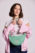 Schultertasche Andrea, grün gestreift