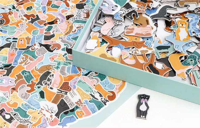 Puzzle "299 Hunde und 1 Katze"