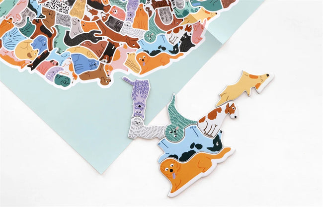 Puzzle "299 Hunde und 1 Katze"