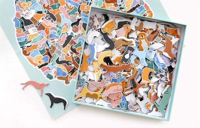 Puzzle "299 Hunde und 1 Katze"