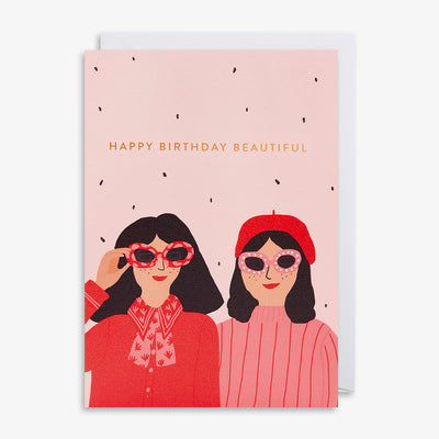 Klappkarte "Happy Birthday Beautiful"