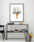 Art Print "White Flower Cone"