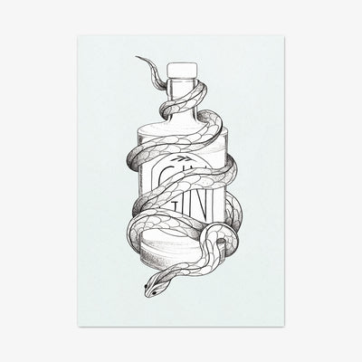 Postkarte "Gin Snake"
