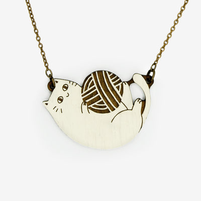 Halskette "Playful Cat" Creme