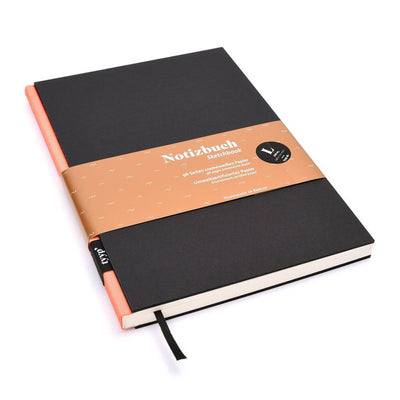 Notizbuch "BerlinBook" Schwarz Lachs A5