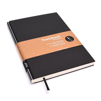 Notizbuch "BerlinBook" Schwarz Streifen A5