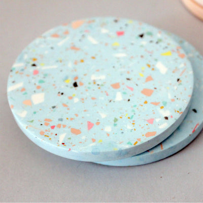 2 Untersetzer, Hellblau