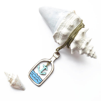 Halskette "Anchor In A Bottle"
