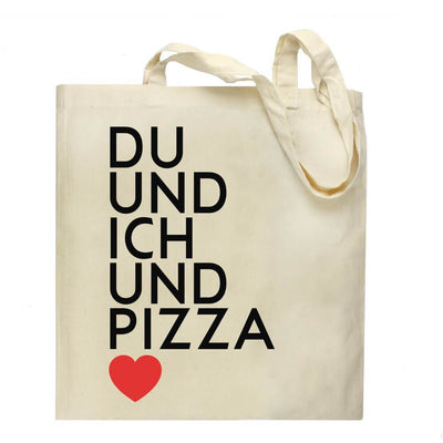 Jutebeutel "Du Und Ich Und Pizza" Natur