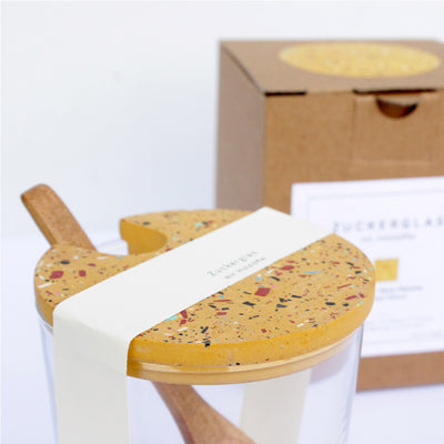 Zuckerglas mit Löffel Ocker