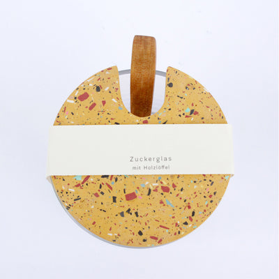 Zuckerglas mit Löffel Ocker