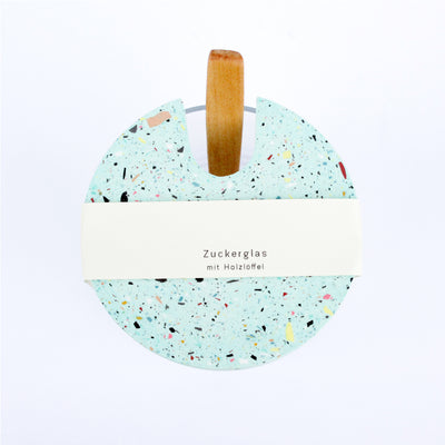 Zuckerglas mit Löffel Türkis