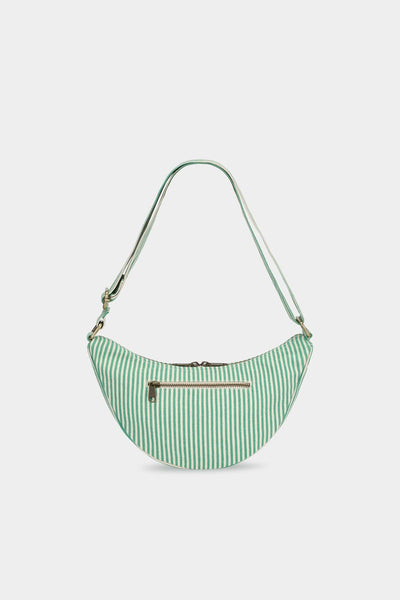 Schultertasche Andrea, grün gestreift
