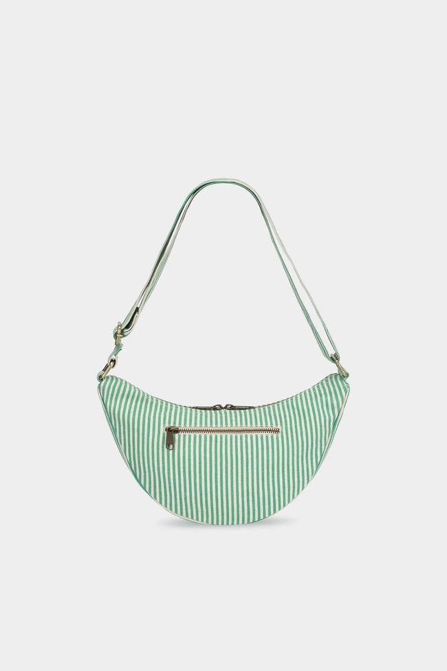 Schultertasche Andrea, grün gestreift