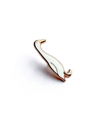 Pin "Laufente" Emaille - weiß