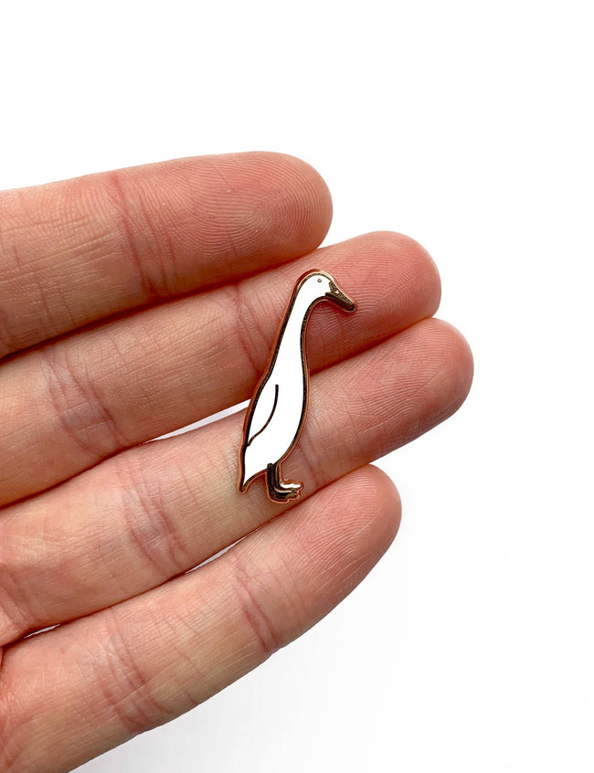 Pin "Laufente" Emaille - weiß