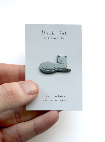 Pin "schwarze Katze" Emaille