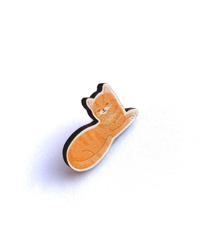 Pin "Katze" Holz - hell