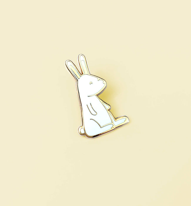 Pin "White Rabbit" Emaille