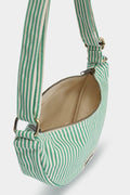 Schultertasche Andrea, grün gestreift