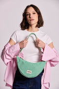 Schultertasche Andrea, grün gestreift