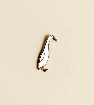 Pin "Laufente" Emaille - weiß