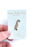 Pin "Laufente" Emaille - hellbraun