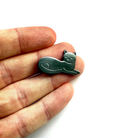 Pin "schwarze Katze" Emaille