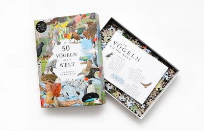 Puzzle "In 50 Vögeln um die Welt"