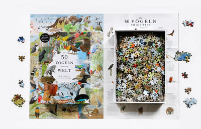 Puzzle "In 50 Vögeln um die Welt"