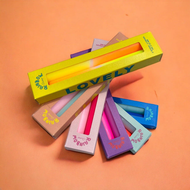 Rainbow Studio * Stabkerze 2er Set LIEBENSWERT