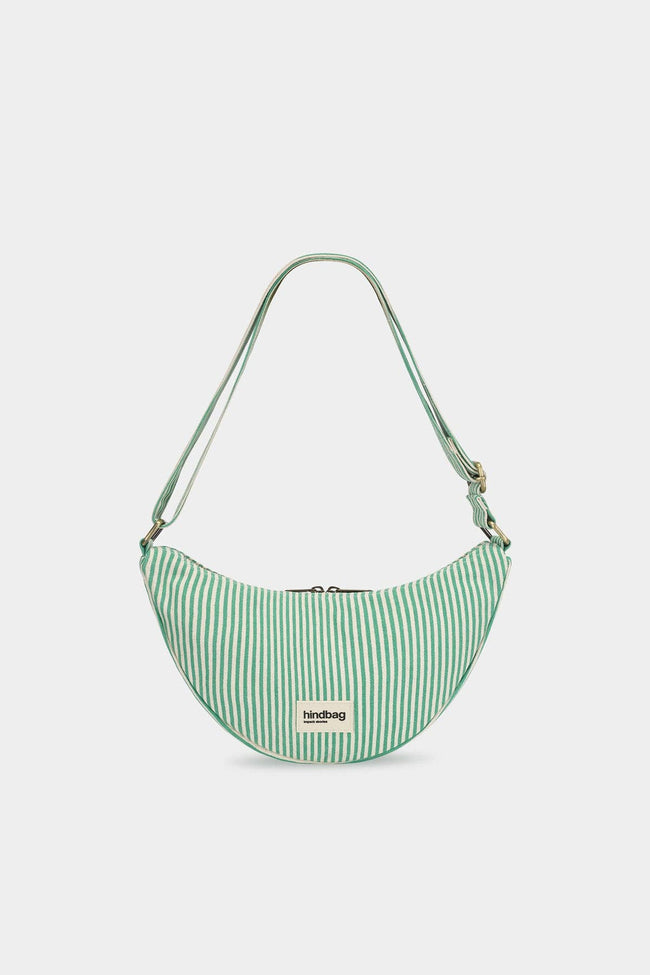 Schultertasche Andrea, grün gestreift