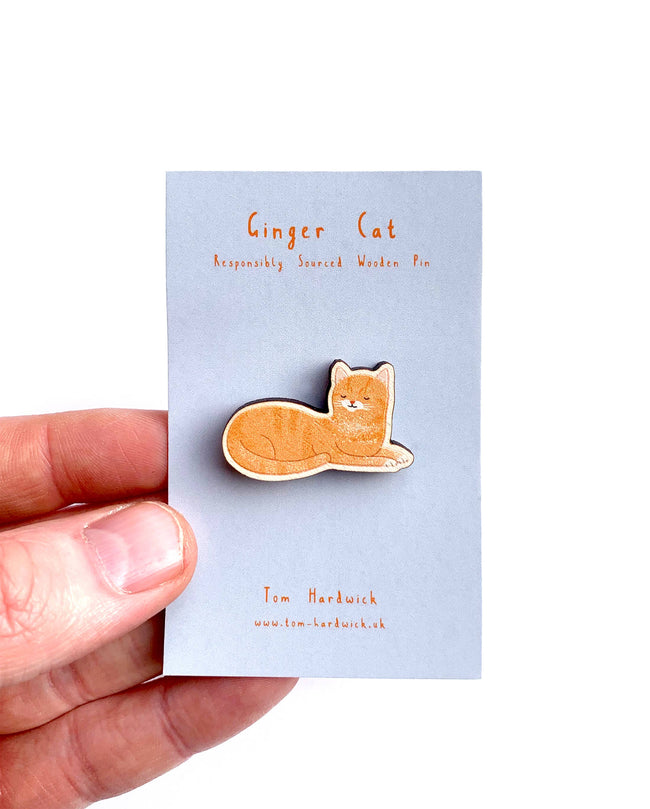 Pin "Katze" Holz - hell