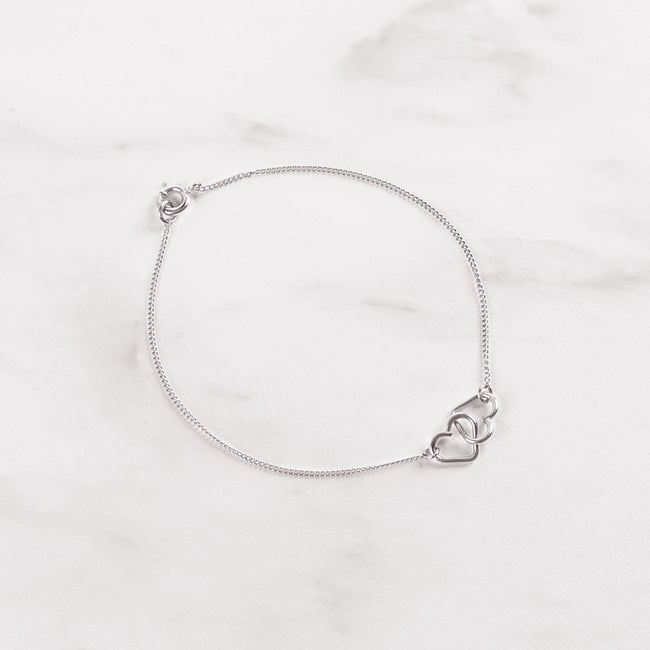 Armband "Two Hearts" Silber