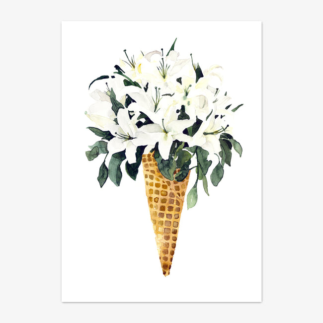 Art Print "White Flower Cone"