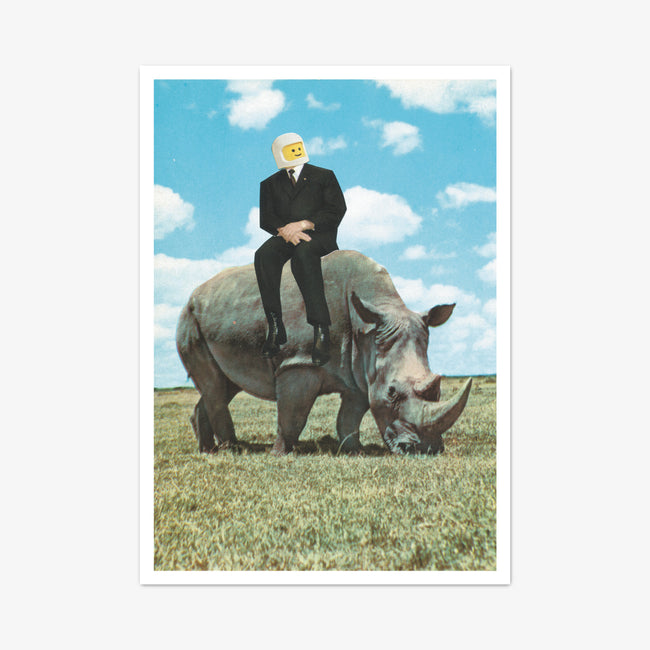 Postkarte "Go Rhino!"