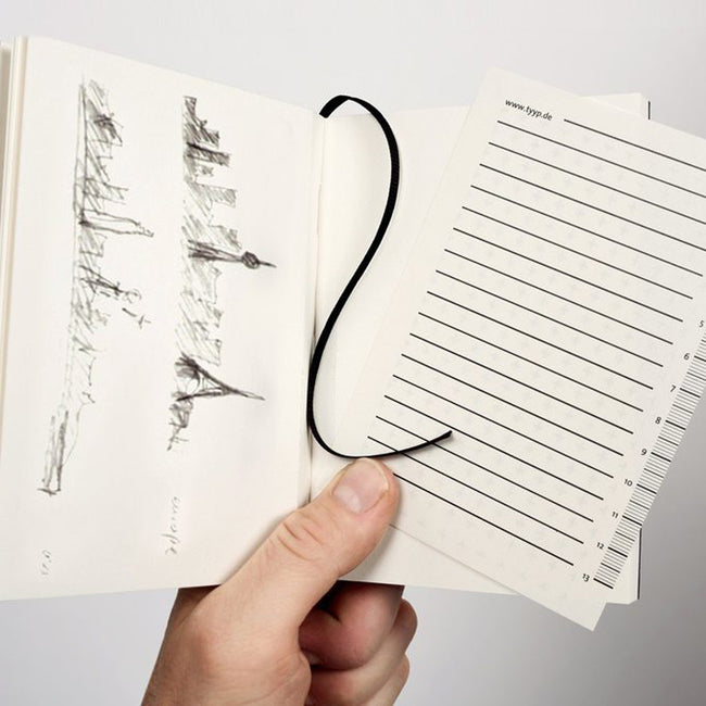 Notizbuch "BerlinBook" Stripes Schwarz A6