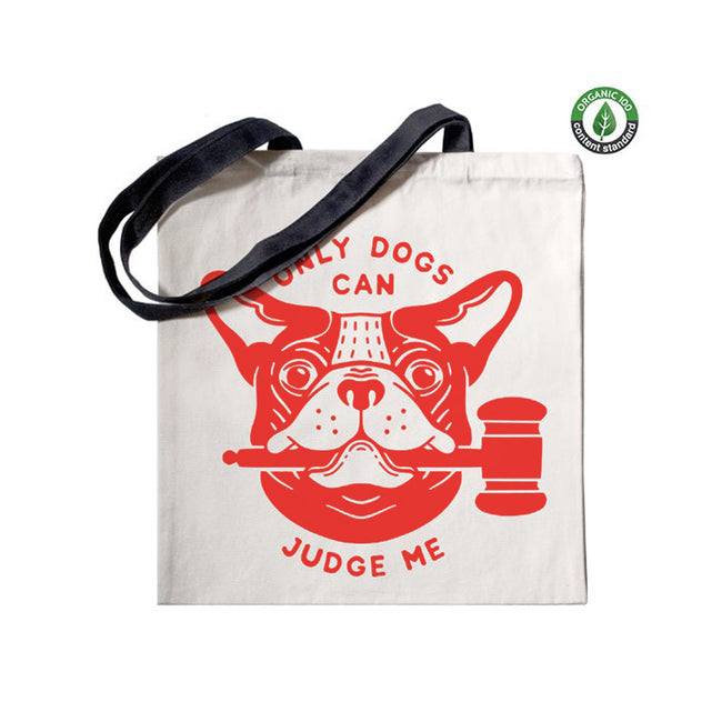Jutebeutel "Only Dogs Can Judge Me" Natur