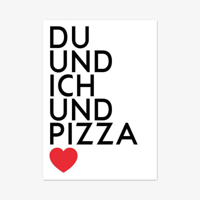 Postkarte "Du Und Ich Und Pizza"