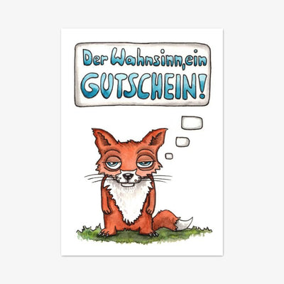 Postkarte "Wahnsinn, Ein Gutschein"